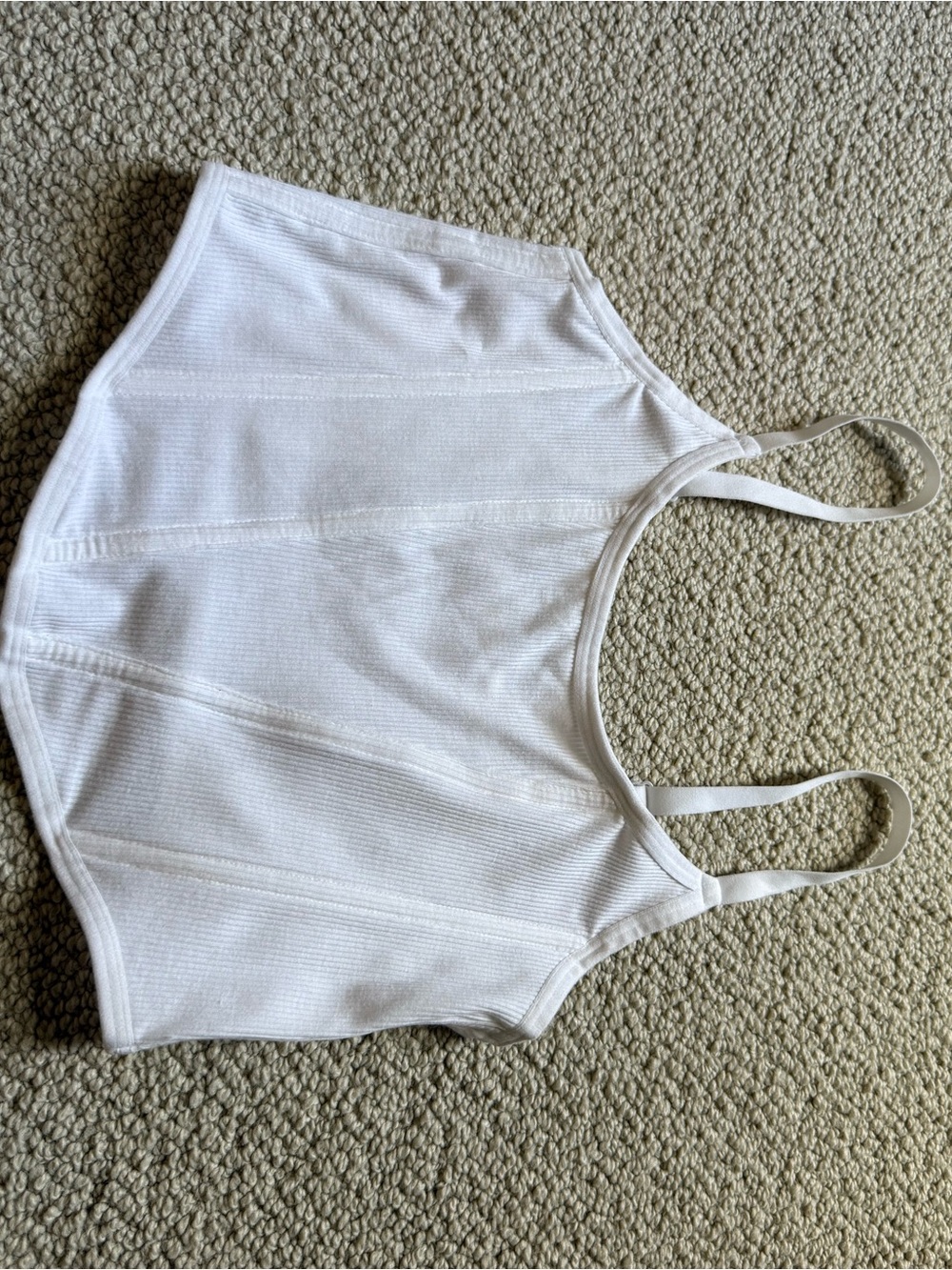 Colsie White Ribbed Crop Tank